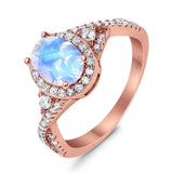 Oval Natural Stone Split Shank Ring