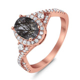 Oval Natural Stone Split Shank Ring
