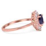 Art Deco Round Natural Stone Halo Ring