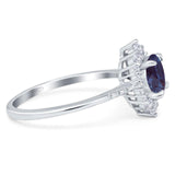 Art Deco Round Natural Stone Halo Ring