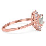 Art Deco Round Natural Stone Halo Ring