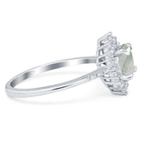 Art Deco Round Natural Stone Halo Ring