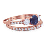 Three Stone Round Vintage Style Ring