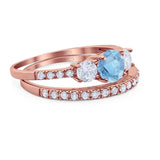 Three Stone Round Vintage Style Ring