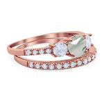 Three Stone Round Vintage Style Ring