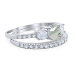 Three Stone Round Vintage Style Ring