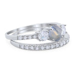 Three Stone Round Vintage Style Ring