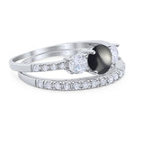 Three Stone Round Vintage Style Ring