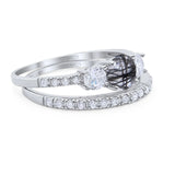 Three Stone Round Vintage Style Ring