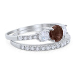 Three Stone Round Vintage Style Ring