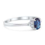Art Deco Oval Natural Stone Wedding Ring