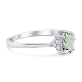 Art Deco Oval Natural Stone Wedding Ring