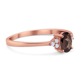 Art Deco Oval Natural Stone Wedding Ring