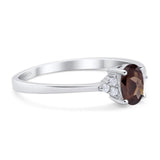 Art Deco Oval Natural Stone Wedding Ring