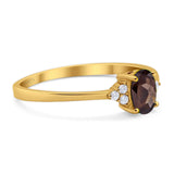 Art Deco Oval Natural Stone Wedding Ring