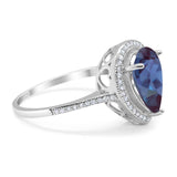 Art Deco Pear Natural Stone Wedding Ring