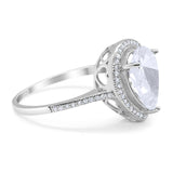 Art Deco Pear Natural Stone Wedding Ring