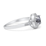 Vintage Style Halo Round Natural Stone Ring