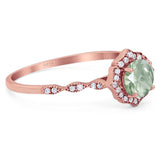 Vintage Style Round Natural Stone Floral Ring