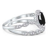 Two Piece Oval Natural Stone Bridal Ring