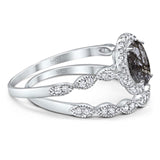 Two Piece Oval Natural Stone Bridal Ring