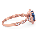 Art Deco Oval Natural Stone Halo Ring