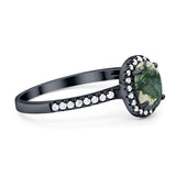 Art Deco Oval Natural Stone Wedding Ring