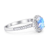 Art Deco Oval Natural Stone Wedding Ring