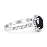 Art Deco Oval Natural Stone Wedding Ring