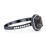 Art Deco Oval Natural Stone Wedding Ring