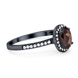 Art Deco Oval Natural Stone Wedding Ring