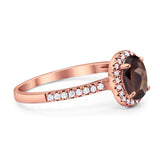 Art Deco Oval Natural Stone Wedding Ring