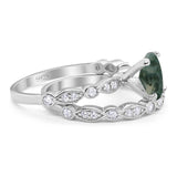 Two Piece Oval Natural Stone Ring