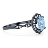 Art Deco Oval Natural Stone Flower Ring