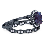 Two Piece Round Natural Stone Ring