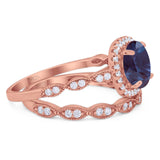 Two Piece Round Natural Stone Ring