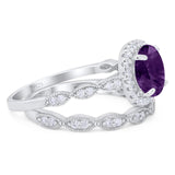 Two Piece Round Natural Stone Ring