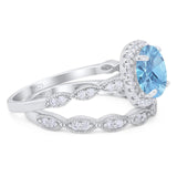 Two Piece Round Natural Stone Ring