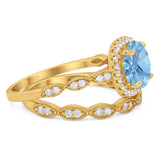 Two Piece Round Natural Stone Ring