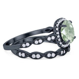 Two Piece Round Natural Stone Ring
