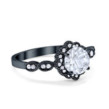 Art Deco Halo Floral Ring