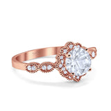 Art Deco Halo Floral Ring