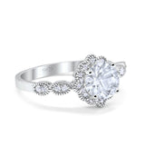 Art Deco Halo Floral Ring