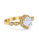 Art Deco Halo Floral Ring