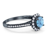 Art Deco Round Natural Stone Wedding Ring