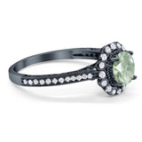 Art Deco Round Natural Stone Wedding Ring