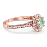 Art Deco Round Natural Stone Wedding Ring