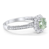Art Deco Round Natural Stone Wedding Ring