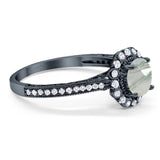 Art Deco Round Natural Stone Wedding Ring