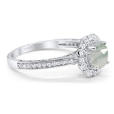 Art Deco Round Natural Stone Wedding Ring